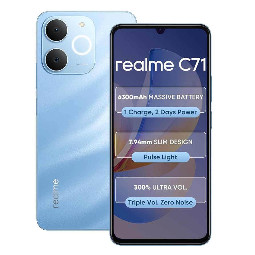 realme C71 4G Smartphone 6GB+128GB Blue, 6.745 inch Screen